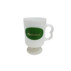 vintage milk glass myrtle beach footed coffee mug